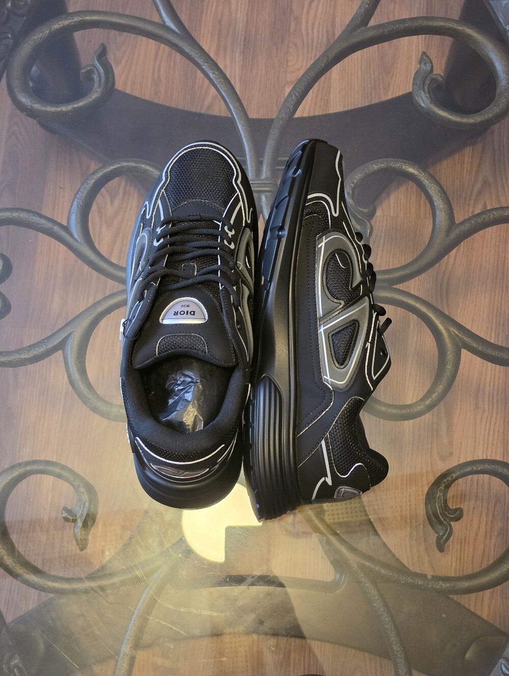 Dior B30 Black Technical Mesh Sneakers Men's Size 11